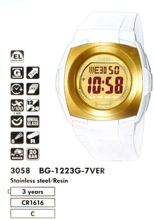 Часы CASIO BG-1223G-7VER