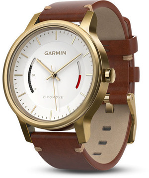 Смарт-часы Garmin vivomove Premium, Gold-Tone Steel with Leather Band