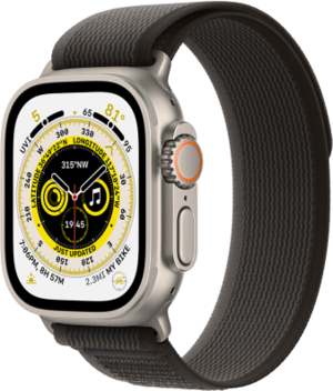 Смарт-годинник Apple Watch Ultra GPS + Cellular 49mm Titanium Case with Black/Gray Trail Loop M/L (MQFX3UL/A)