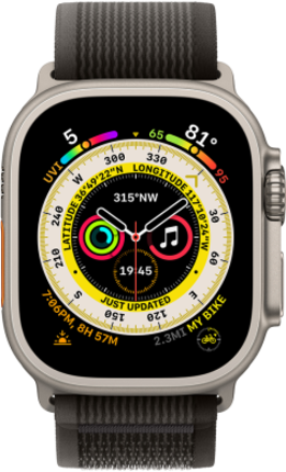 Смарт-годинник Apple Watch Ultra GPS + Cellular 49mm Titanium Case with Black/Gray Trail Loop M/L (MQFX3UL/A)