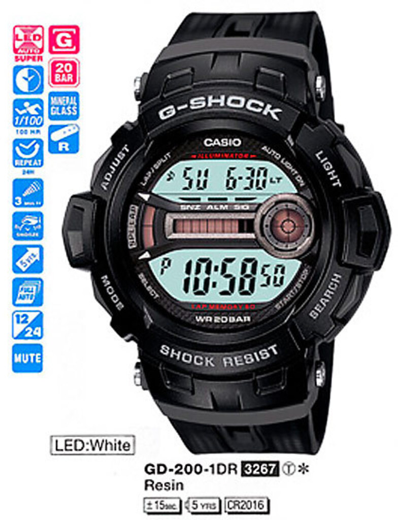 

Часы CASIO GD-200-1ER, GD-200-1ER