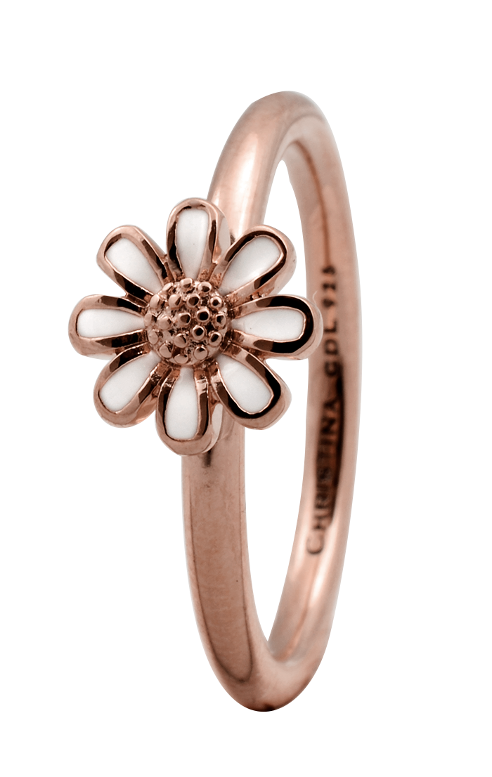 

Кольцо CC 800-1.9.C/51 Marguerite enamel rose goldpl, 800-1.9.C/51