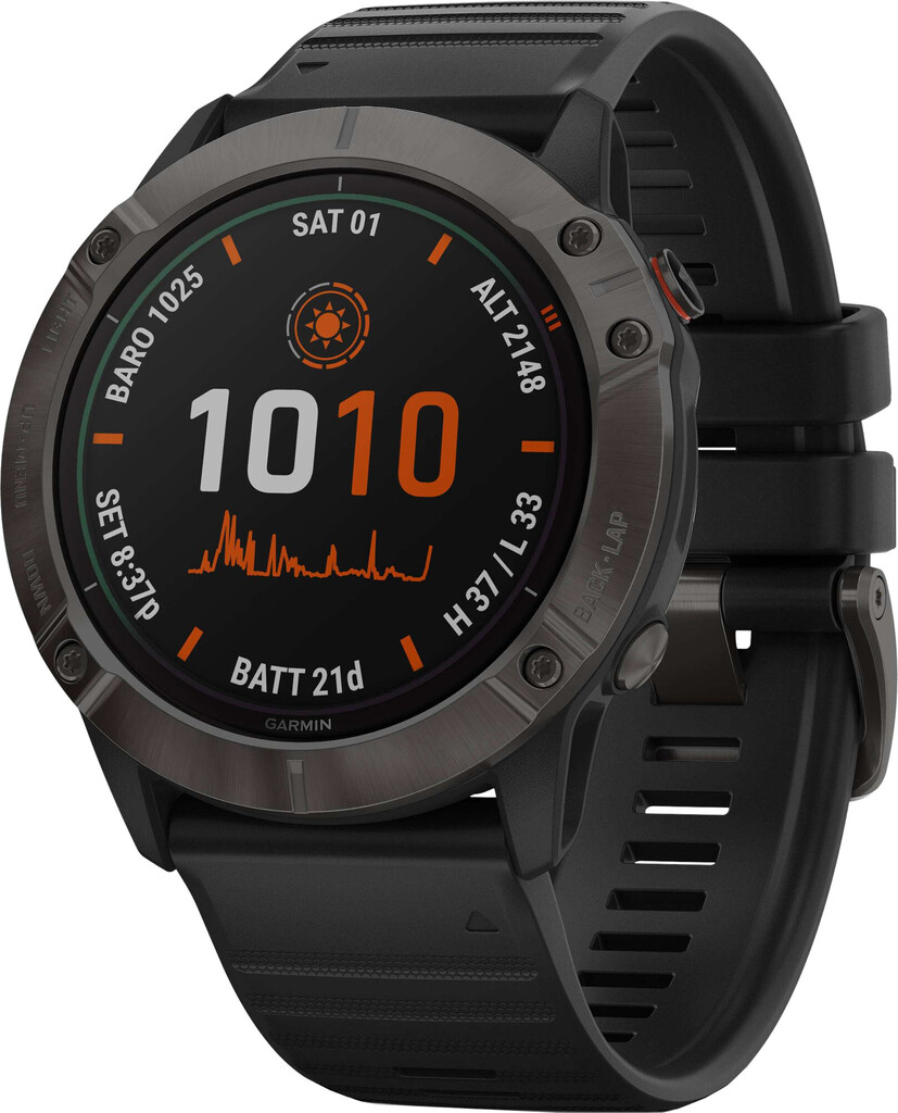 

Смарт-часы Garmin Fenix 6X Pro Solar Titanium Carbon Grey DLC with Black Band (010-02157-21), 010-02157-21