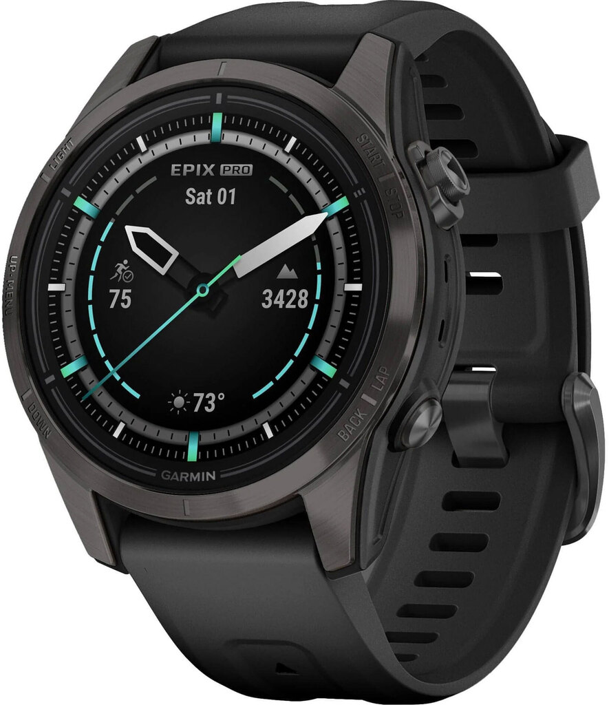 

Смарт-часы Garmin epix Pro (Gen 2) Sapphire Edition 42 mm Carbon Gray DLC Titanium with Black Band (010-02802-15), 010-02802-15